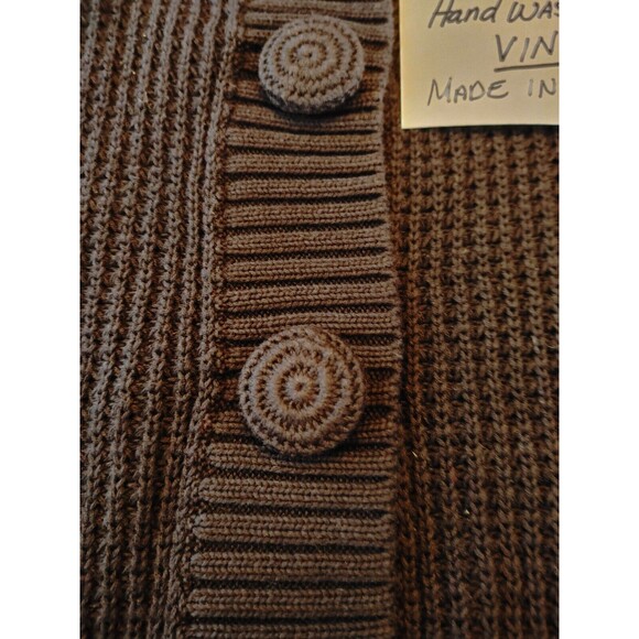 Summer Coastal Vintage Black Knit Sweater Covered Buttons. VGC - Picture 2 of 5